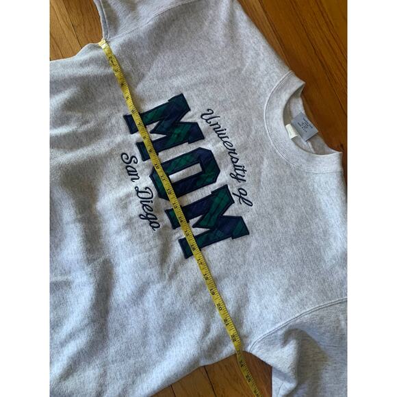 Vintage 90's Sweatshirt MOM University San Diego California Plaid - Picture 5 of 6